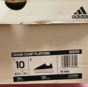 Adidas Grand Court Platform Shoes - Black and White